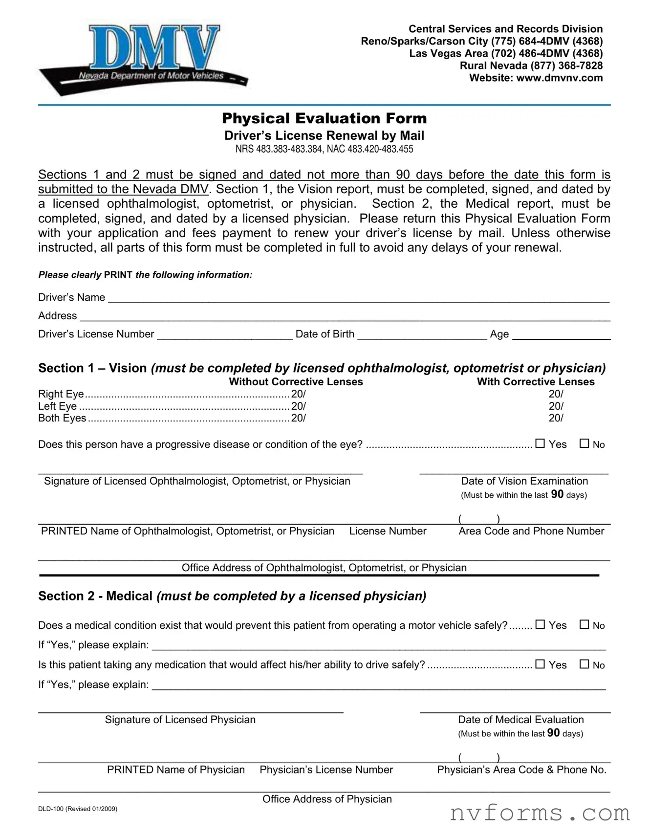 Fill Out a Valid Dmv Dld 100 Template