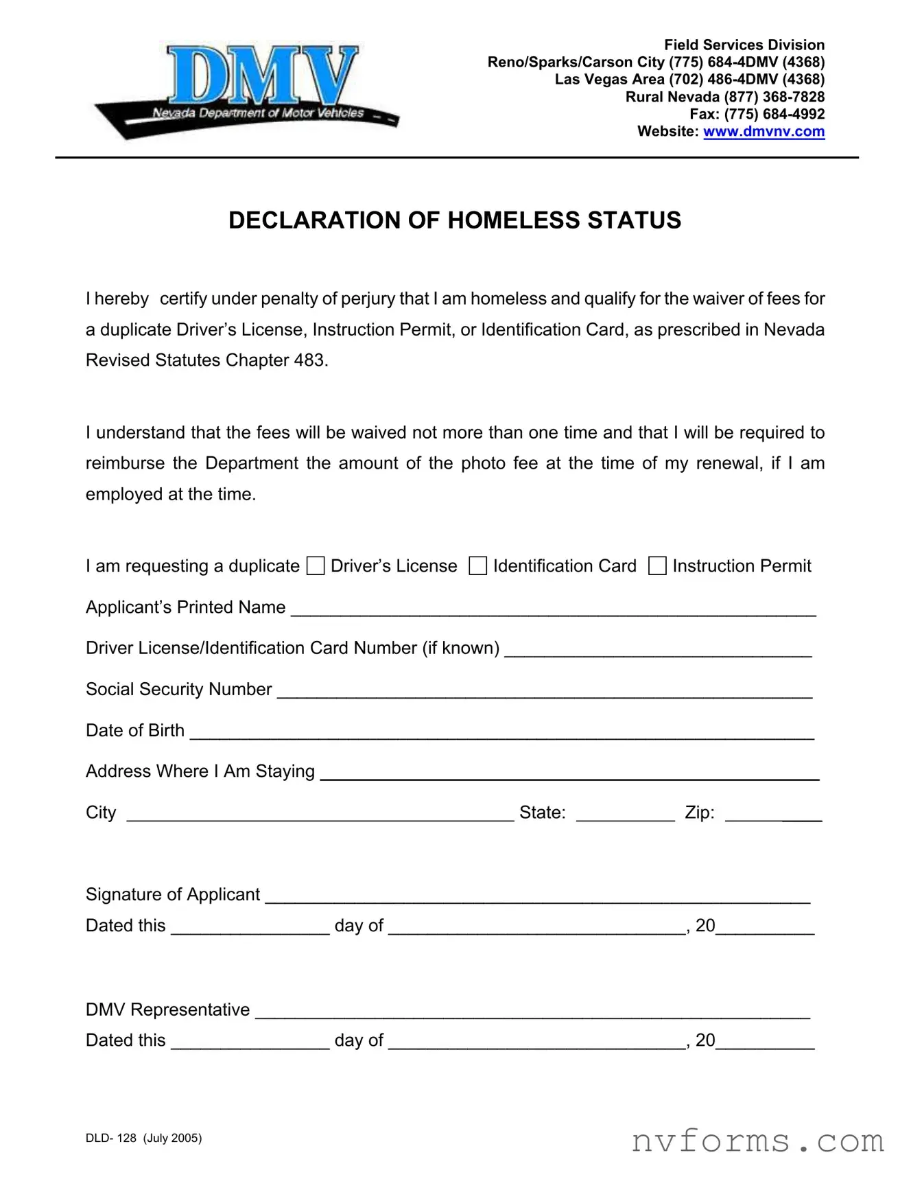 Fill Out a Valid Dmv Dld 128 Template