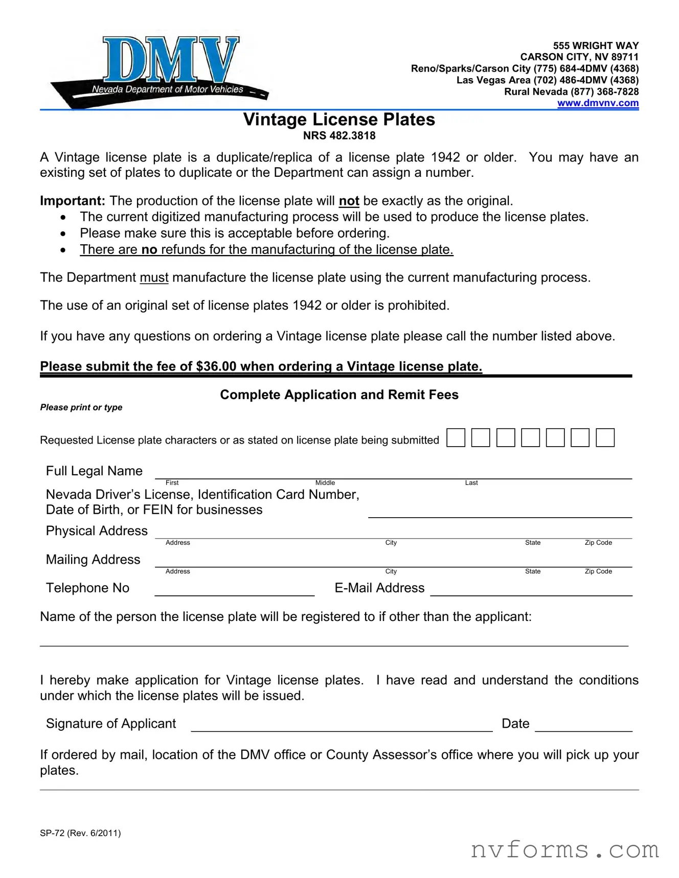 Fill Out a Valid Dmv Sp 72 Template