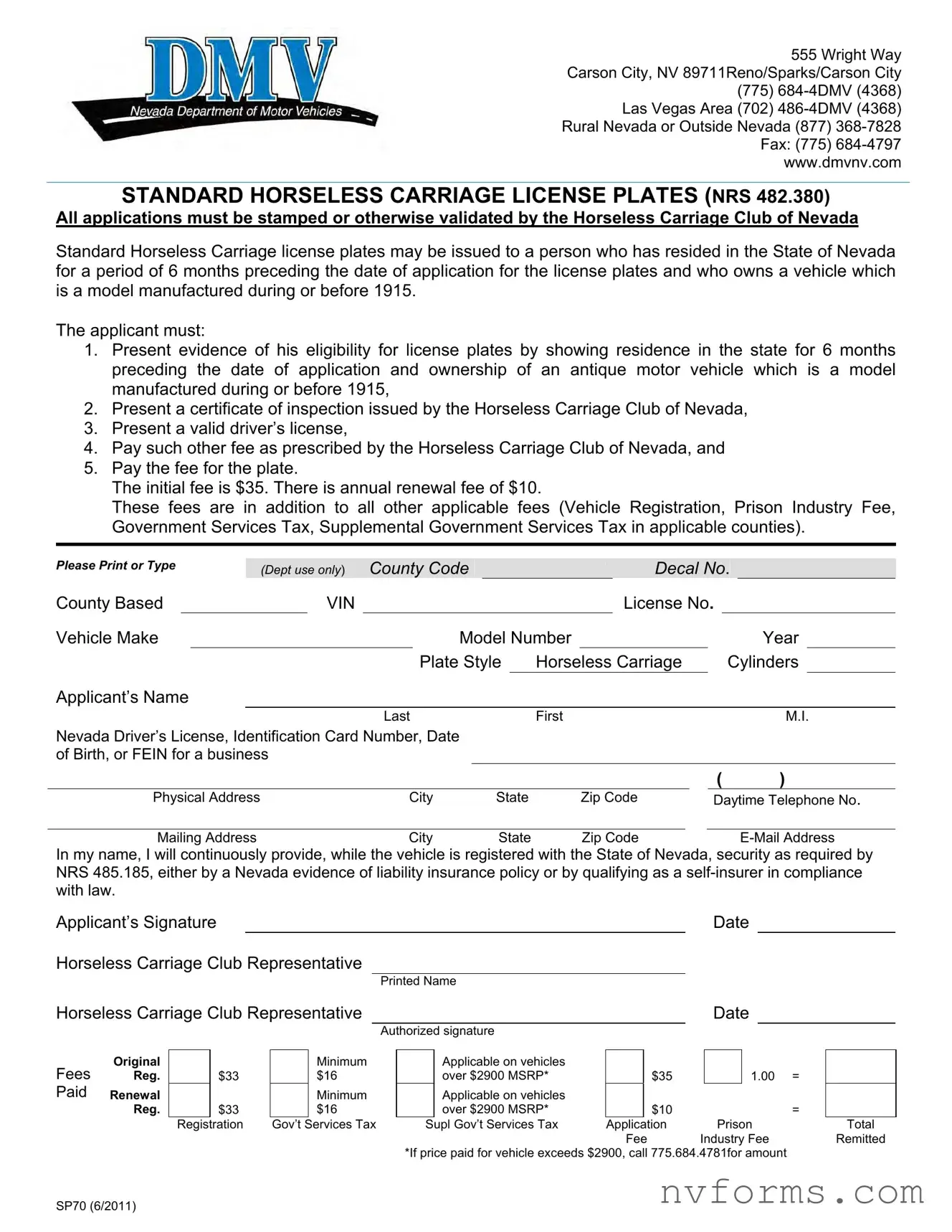 Fill Out a Valid Dmv Sp70 Template