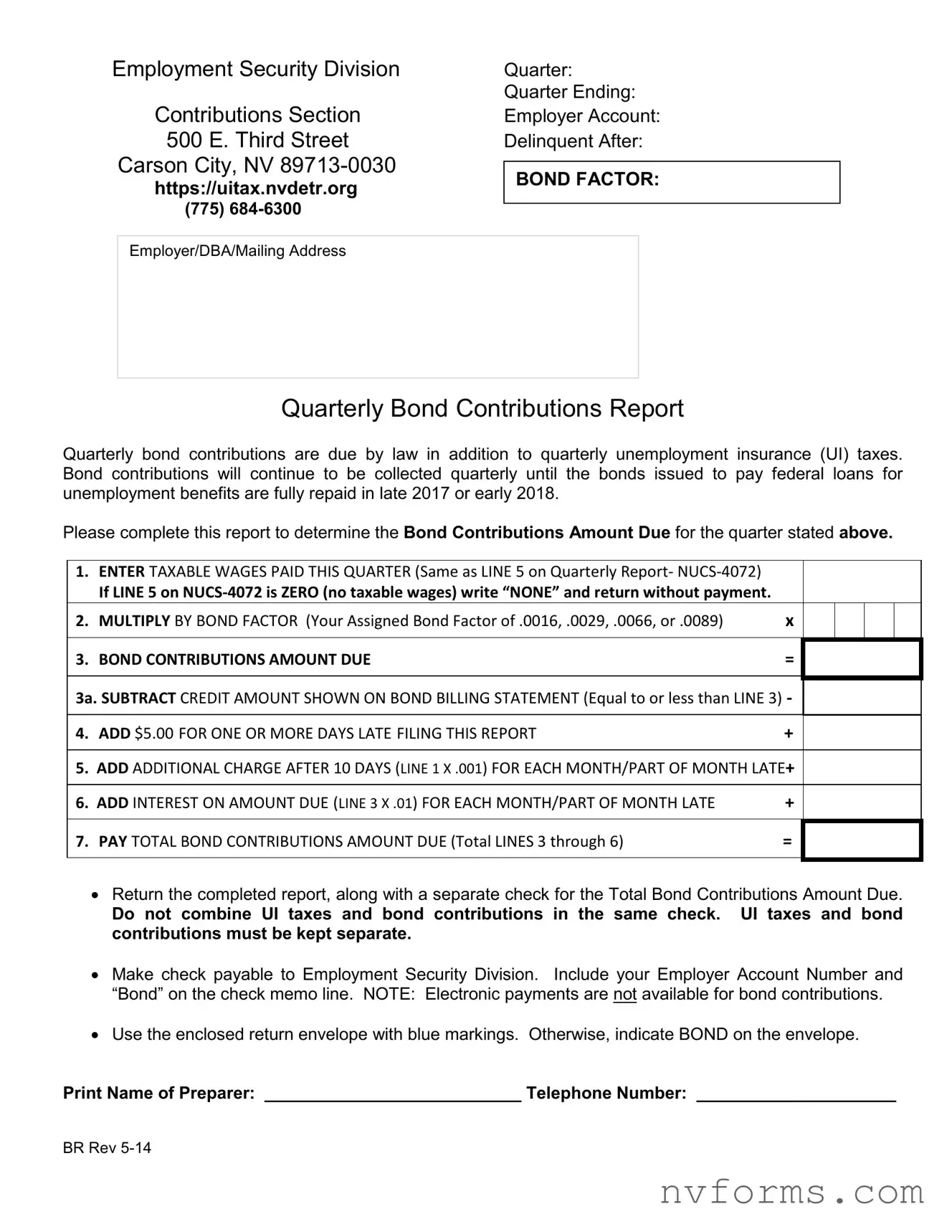 Fill Out a Valid Nevada Employment Security Division Template
