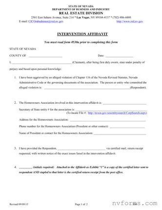 Fill Out a Valid Nevada 530 Template