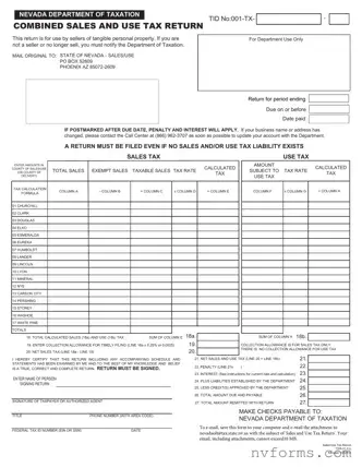 Fill Out a Valid Nevada Sales Tax Template