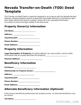 Free  Transfer-on-Death Deed Form for Nevada