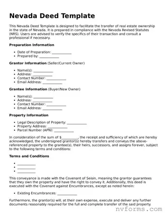 Free  Deed Form for Nevada