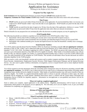 Fill Out a Valid Nevada Welfare Division Template